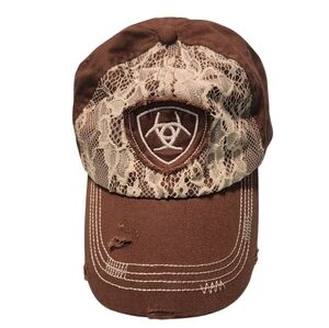 Ariat Ladies Brown and Lace with Embroidered Logo-OSFA